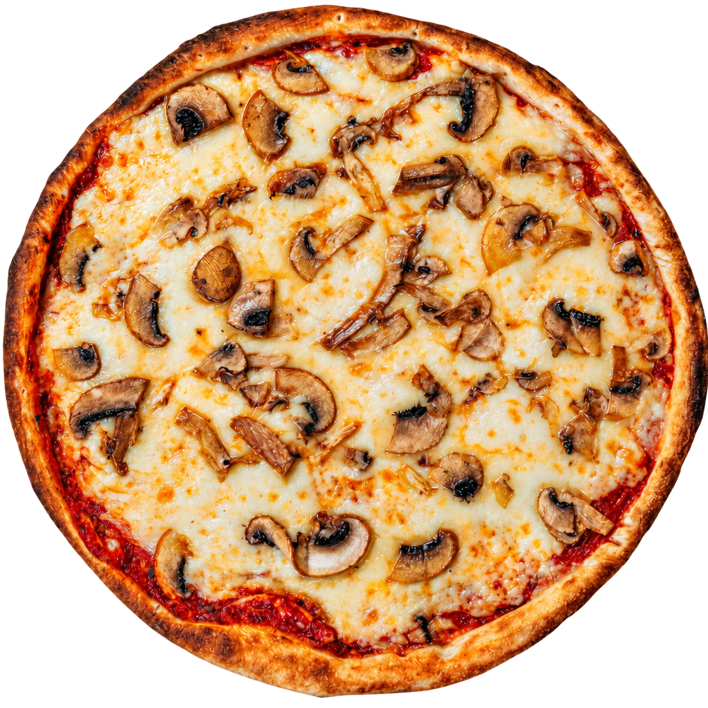 Pizza champiñones con queso